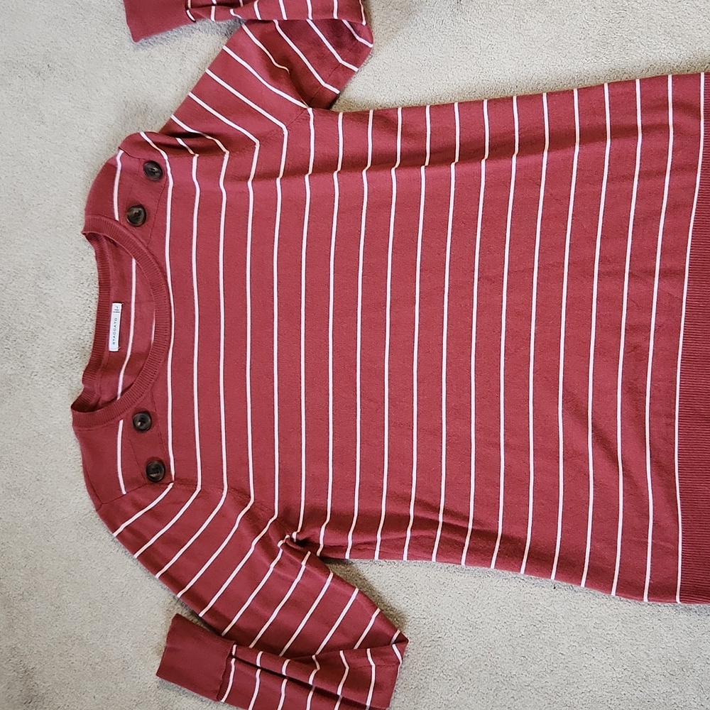 Stacatto Women's Light Weight Striped Sweater - Large